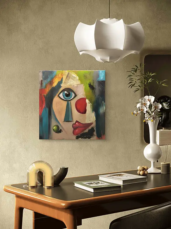 katarzyna nachajska, Between glances, Acrylic painting - canvas, 80 x 80