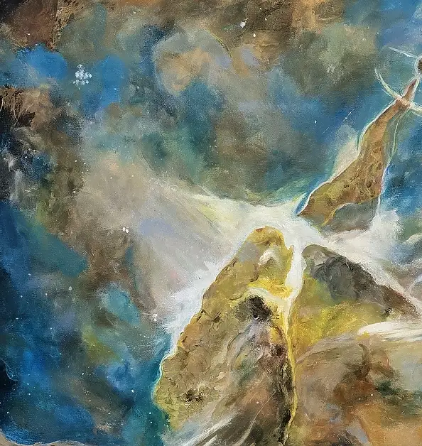 Ewa Mościszko, Miedzy swiatami, Obraz akrylowy - płótno, 50 x 50