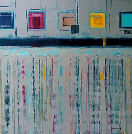 Ewa Boińska, Flickering memories, Acrylic painting - canvas, 90 x 90
