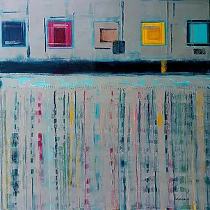 Ewa Boińska, Migotanie wspomnień, Obraz akrylowy - płótno, 90 x 90