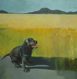 Anna Sąsiadek - Mika Portrait of a dog acrylic on canvas