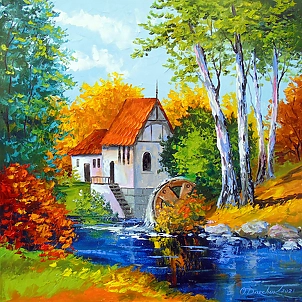 Olha Darchuk - Mill by the river 