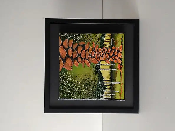 Dariusz Franciszek Różyc, Miniaturka z serii ''Na skraju lasu'', Obraz akrylowy - inne, płótno, 12 x 15