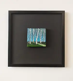 Dariusz Franciszek Różyc, Miniaturka z serii ''Na skraju lasu'', Obraz akrylowy - inne, płótno, 7 x 7