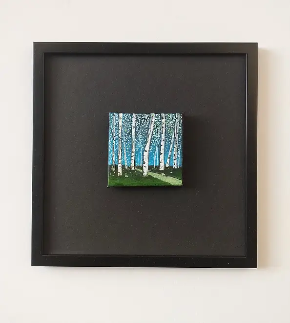 Dariusz Franciszek Różyc, Miniaturka z serii ''Na skraju lasu'', Obraz akrylowy - inne, płótno, 7 x 7