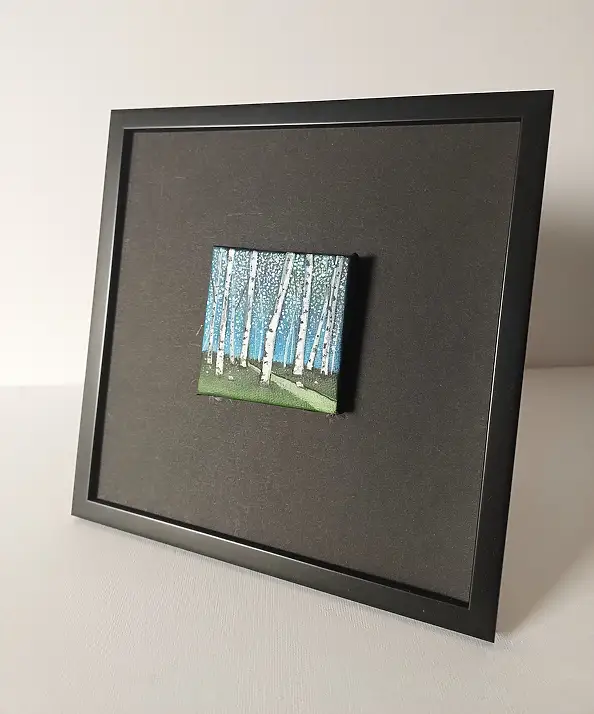 Dariusz Franciszek Różyc, Miniaturka z serii ''Na skraju lasu'', Obraz akrylowy - inne, płótno, 7 x 7