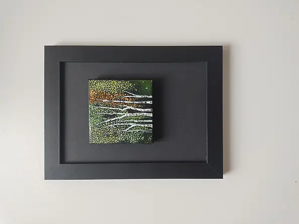 Dariusz Franciszek Różyc, Miniaturka z serii ''Na skraju lasu'', Obraz akrylowy - inne, płótno, 5 x 7