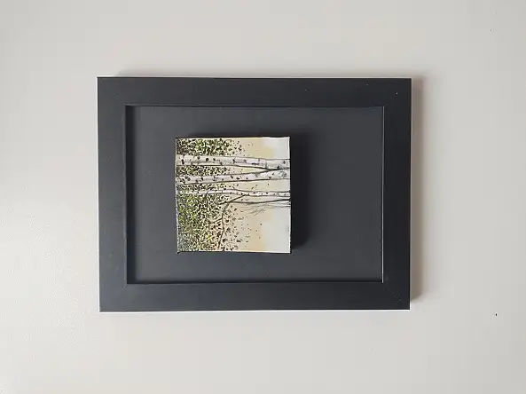 Dariusz Franciszek Różyc, Miniaturka z serii ''Na skraju lasu'', Obraz akrylowy - inne, płótno, 7 x 7