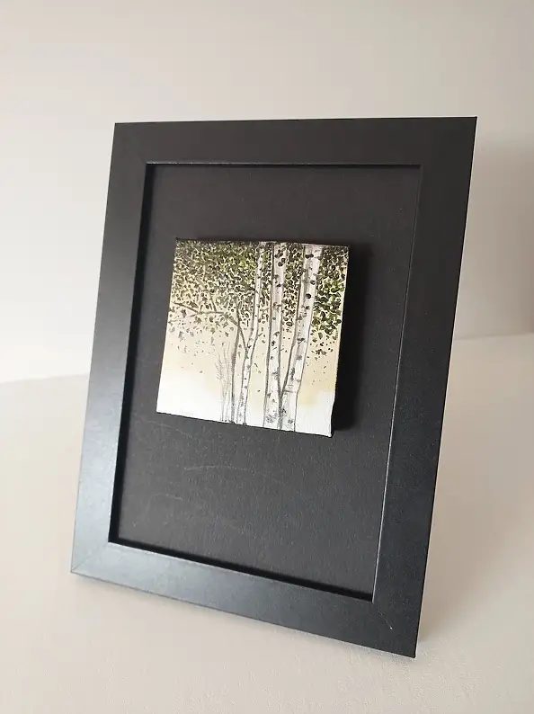 Dariusz Franciszek Różyc, Miniaturka z serii ''Na skraju lasu'', Obraz akrylowy - inne, płótno, 7 x 7