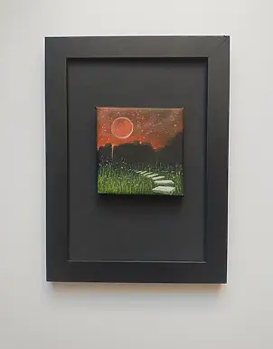 Dariusz Franciszek Różyc, Miniaturka z serii ''Na skraju lasu'', Obraz akrylowy - inne, płótno, 7 x 7