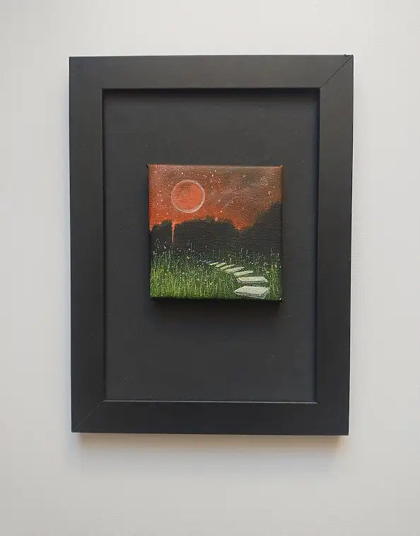 Dariusz Franciszek Różyc, Miniaturka z serii ''Na skraju lasu'', Obraz akrylowy - inne, płótno, 7 x 7