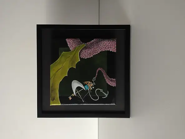 Dariusz Franciszek Różyc, Miniaturka z serii ''Nie tak odległe..'', Obraz akrylowy - inne, płótno, 15 x 15