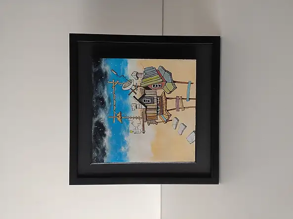 Dariusz Franciszek Różyc, Miniaturka z serii ''Nie tak odległe..'', Obraz akrylowy - inne, płótno, 15 x 15