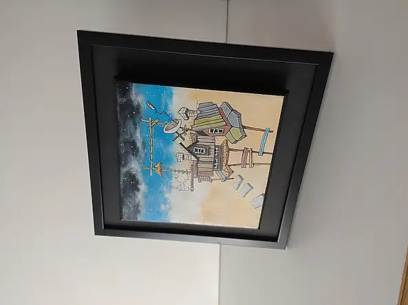 Dariusz Franciszek Różyc, Miniaturka z serii ''Nie tak odległe..'', Obraz akrylowy - inne, płótno, 15 x 15