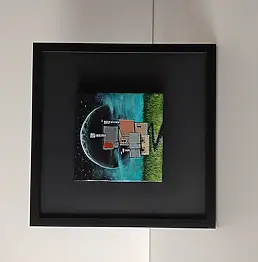 Dariusz Franciszek Różyc, Miniaturka z serii ''Nie tak odległe..'', Obraz akrylowy - inne, płótno, 10 x 10