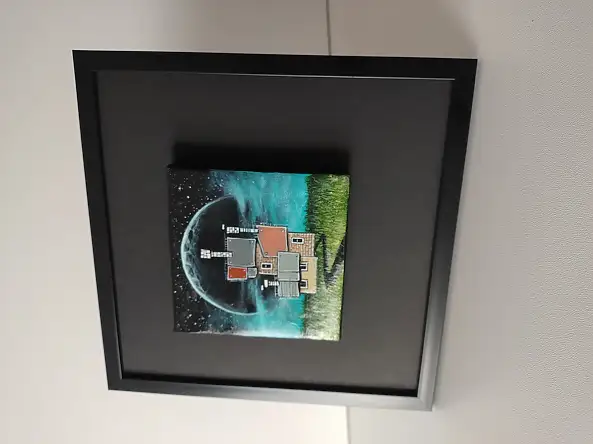 Dariusz Franciszek Różyc, Miniaturka z serii ''Nie tak odległe..'', Obraz akrylowy - inne, płótno, 10 x 10