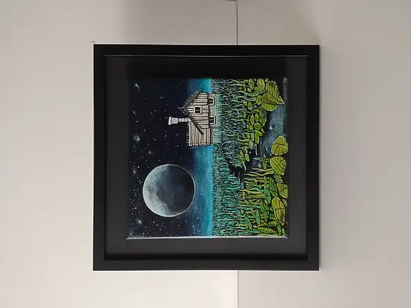 Dariusz Franciszek Różyc, Miniaturka z serii ''Nie tak odległe..'', Obraz akrylowy - inne, płótno, 15 x 15