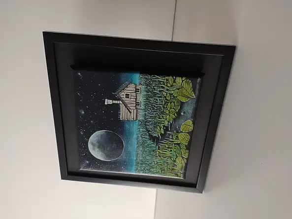 Dariusz Franciszek Różyc, Miniaturka z serii ''Nie tak odległe..'', Obraz akrylowy - inne, płótno, 15 x 15