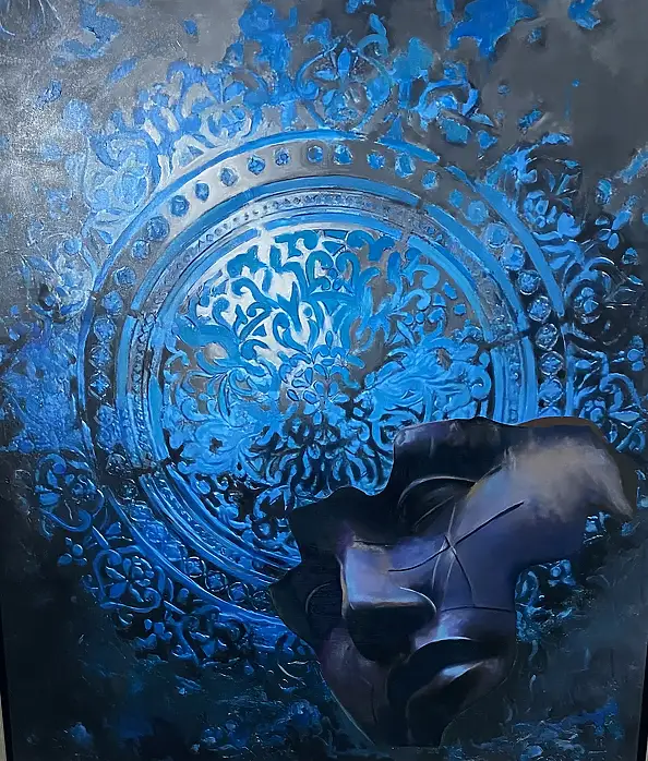 Mirosław Cholewinski, Mitoraj1, Oil painting - canvas, 80 x 90