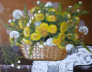   - Dandelions in the basket