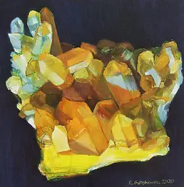 Roksana Gołębiowska, Сила кристалла, Масляная картина - холст, 80 x 80