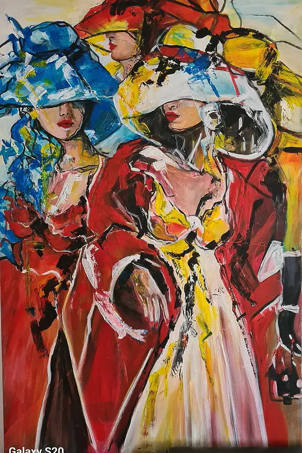 małgorzata machynia, Modelki, Obraz akrylowy - płótno, 100 x 150