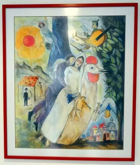 Ryszard Kostempski - My Chagall "Young Couple on a Rooster".