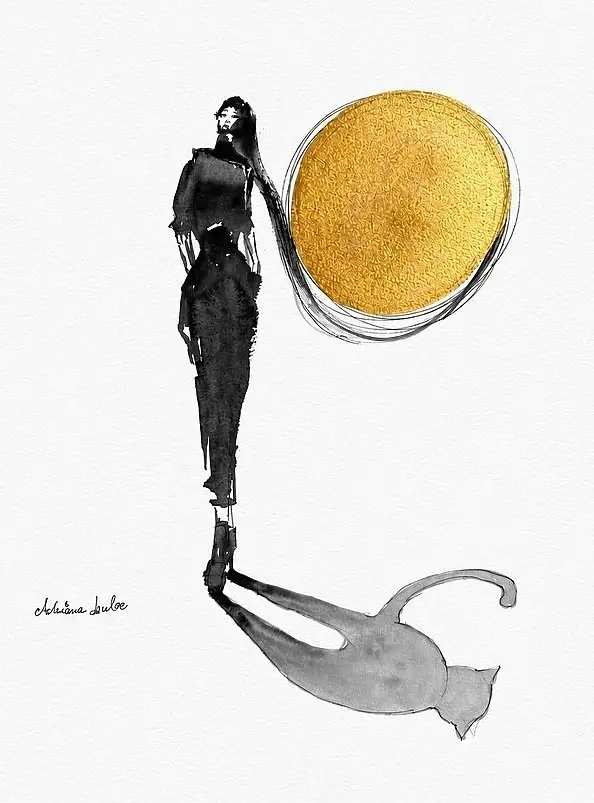 Adriana Laube, "Moja kocia natura", Akwarele, Tusz - papier, 30 x 42