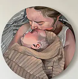 Joanna Burnat-Madejczyk, Моя семья III, Акрилова картина - холст, 70 x 70