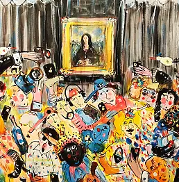 Dariusz Grajek, Mona Lisa w Luwrze....., Obraz akrylowy, Obraz olejny - płótno, 117 x 80
