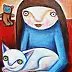 Sylwia Borkowska - Mona mit einer Katze