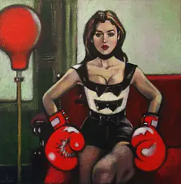 Natasha Lapkina, Monika, Acrylgemälde - Leinwand, 40 x 40