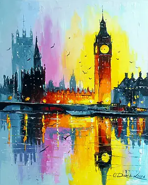 Olha Darchuk, Morning London, Oil painting - , 40 x 50