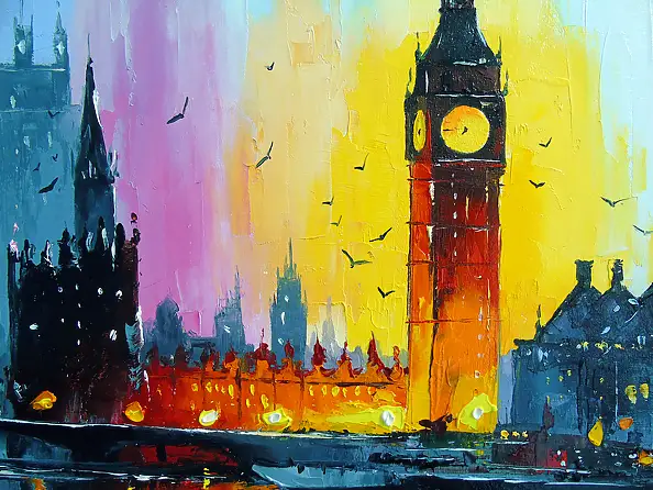 Olha Darchuk, Morning London, Oil painting - , 40 x 50