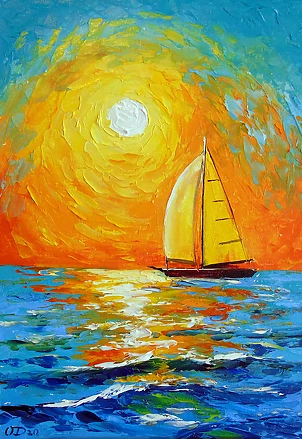 Olha Darchuk - Morning sailboat