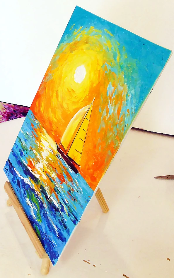 Olha Darchuk - Morning sailboat