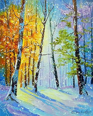 Olha Darchuk - Morning snowfall in the forest