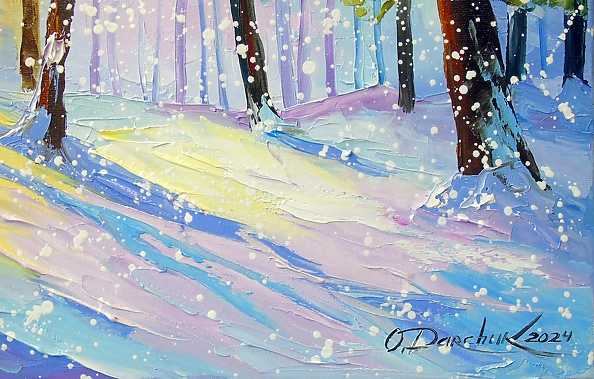 Olha Darchuk - Morning snowfall in the forest