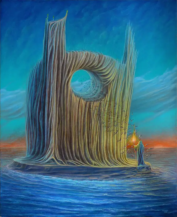 Krzysztof Polaczenko, vagabondo del mare, Dipinto acrilico - pannello, 80 x 100