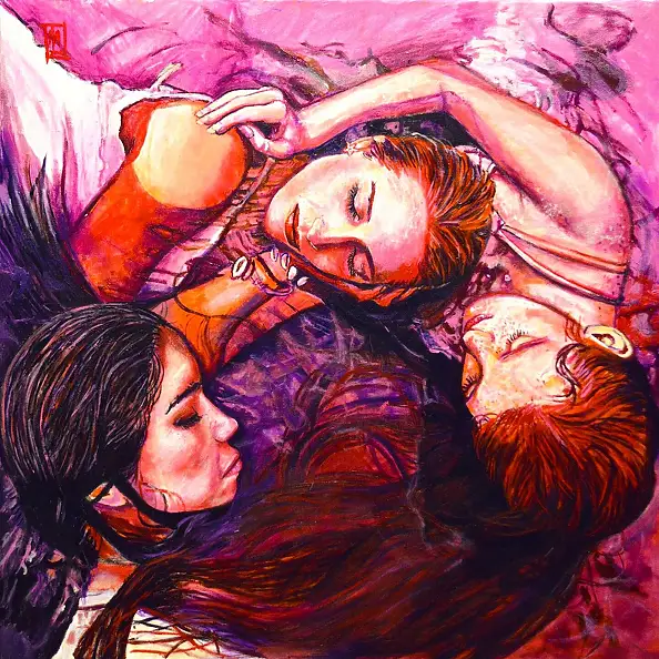 Małgorzata Limon, Morskie opowieści , Obraz olejny - płótno, 100 x 100
