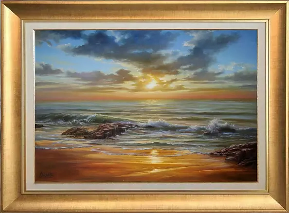 Lidia Olbrycht - Morze Pejzaż Zachód Słońca