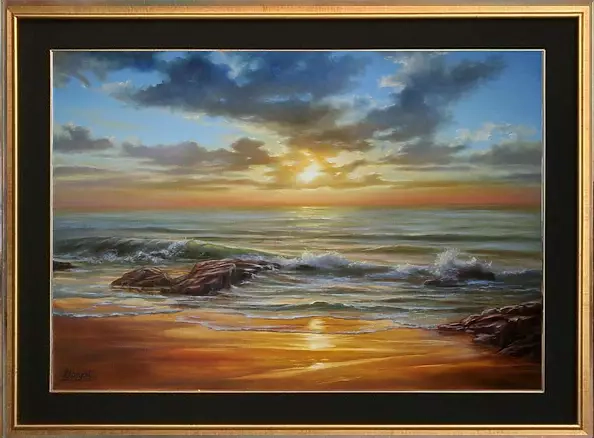 Lidia Olbrycht - Morze Pejzaż Zachód Słońca