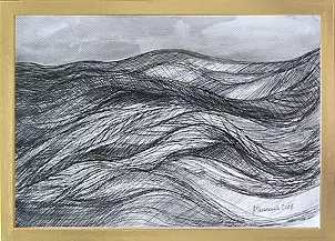 Anna Skowronek - Meer - Schwarz-Weiß-Zeichnung original einzigartig