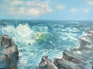 Kazimierz Komarnicki - Sea and rocks II