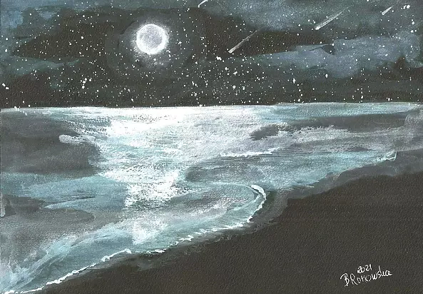 Bożena Ronowska - Sea at night