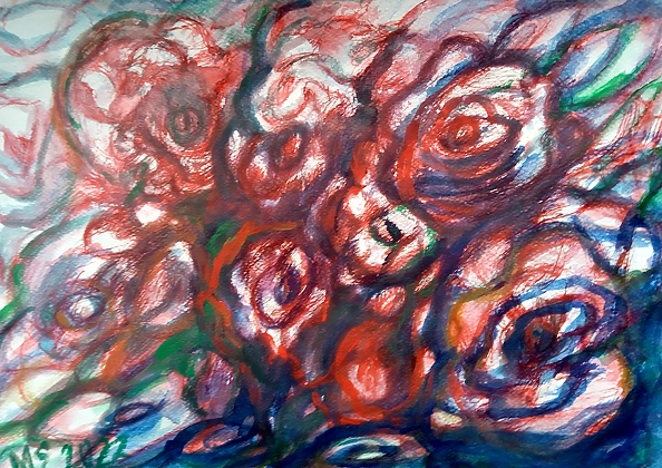 Marzena Salwowska - A sea of roses falling into abstraction