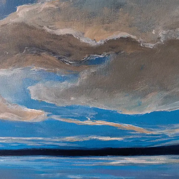 Paulina Lebida - Sea - acrylic painting 50/70 cm