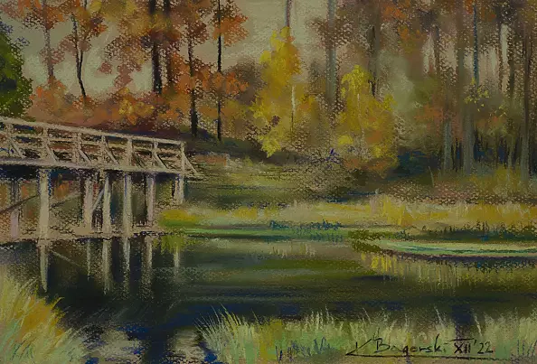 Krzysztof Bagorski - Wooden bridge on the Wda river