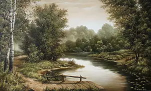   - The bridge on the river.