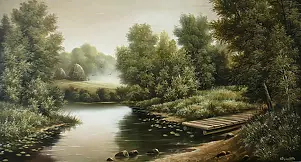 Vitali Rusko - A bridge over a pond.